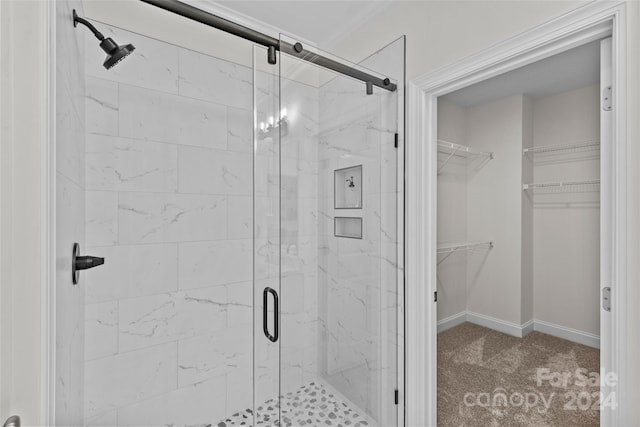 bathroom with an enclosed shower