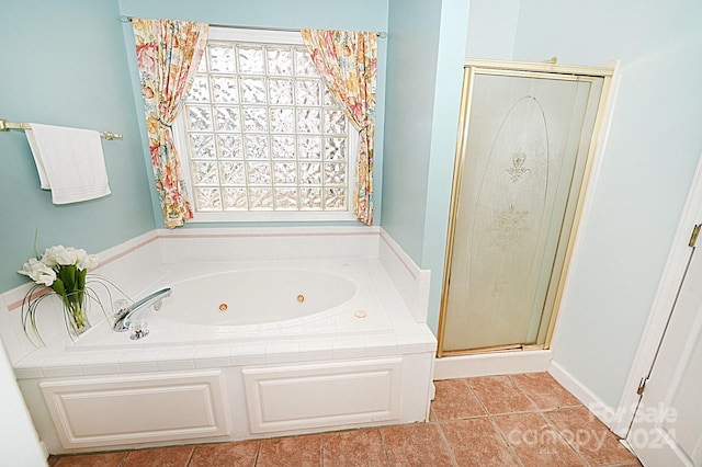 bathroom with plus walk in shower