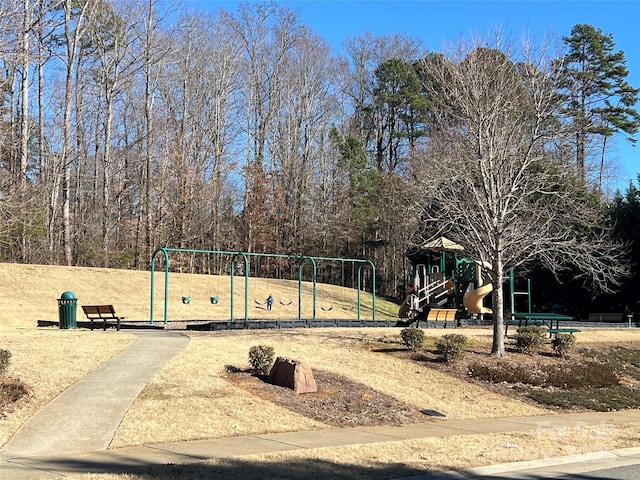 view of property's community featuring a playground