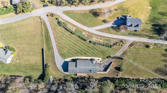 drone / aerial view featuring a rural view