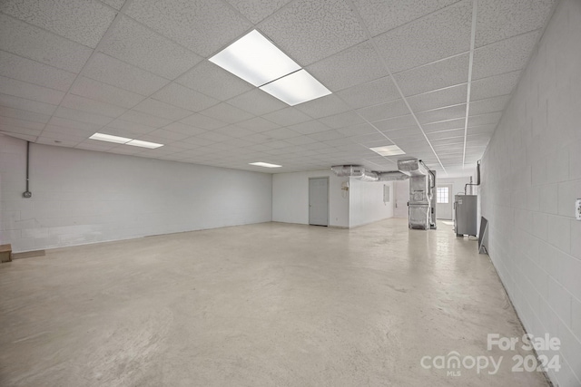 basement with a drop ceiling