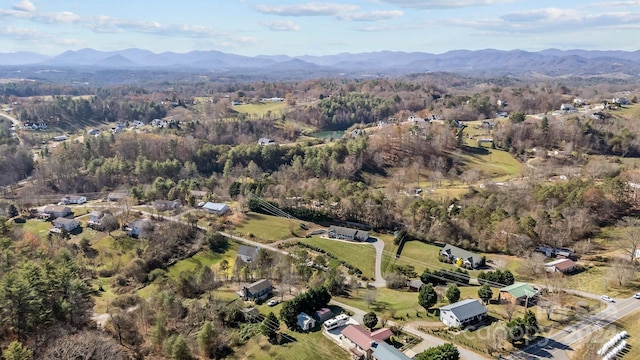 bird's eye view featuring a mountain view