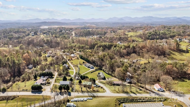 drone / aerial view with a mountain view