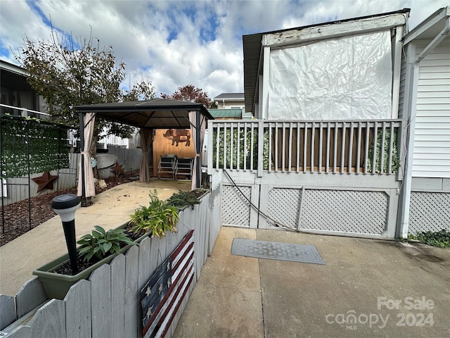 view of patio / terrace featuring a gazebo