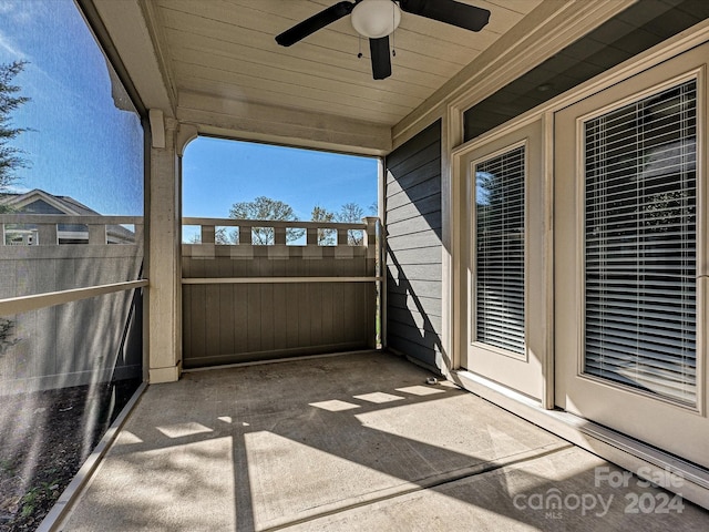 view of patio / terrace featuring ceiling fan