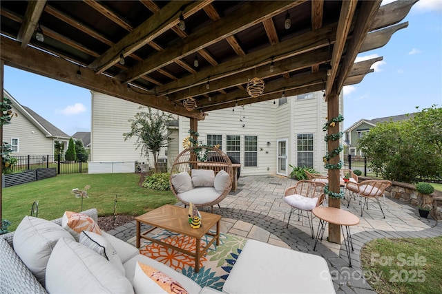 view of patio / terrace featuring an outdoor living space