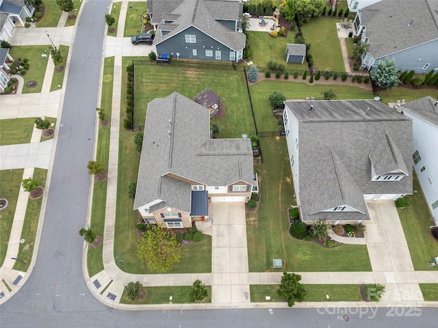 aerial view featuring a residential view