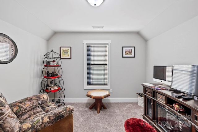 interior space featuring vaulted ceiling