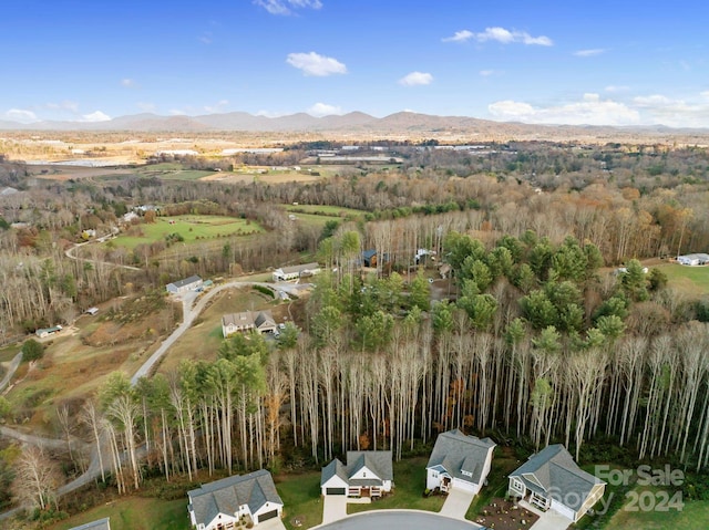 bird's eye view with a mountain view