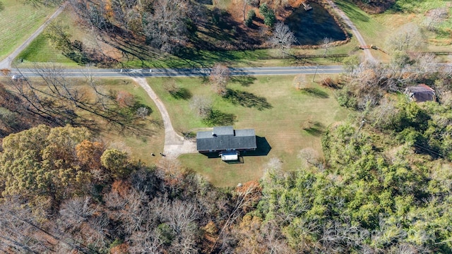 bird's eye view with a rural view