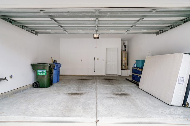 garage with gas water heater