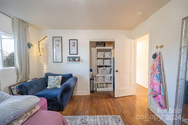 living room featuring hardwood / wood-style flooring