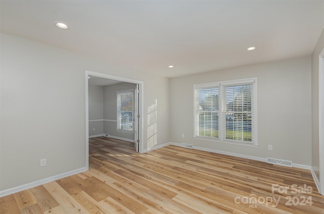 empty room featuring light hardwood / wood-style flooring