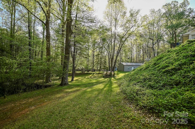 183 Creekside Dr, Forest City, NC 28043 - view of green lawn with an outbuilding