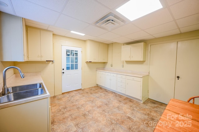 183 Creekside Dr, Forest City, NC 28043 - kitchen featuring a sink, a drop ceiling, and light countertops