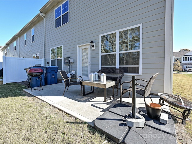 view of patio / terrace with a grill