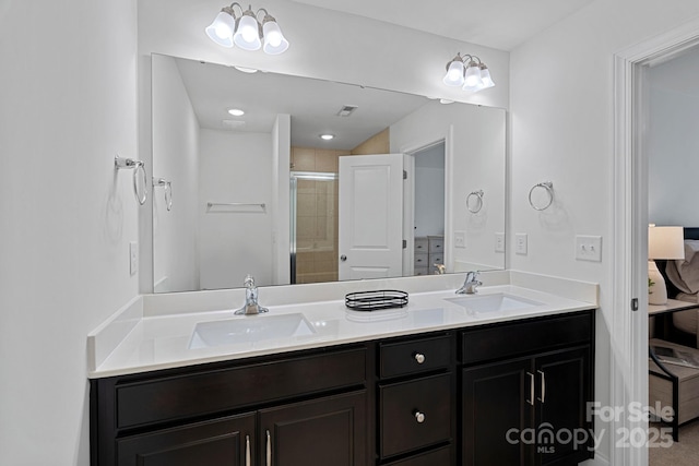 208 Waterlynn Ridge Rd Unit B, Mooresville, NC 28117 - full bathroom featuring double vanity and a stall shower