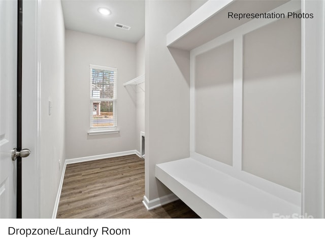 204 Lake George Dr, Shelby, NC 28152 - mudroom with wood finished floors, baseboards, and recessed lighting