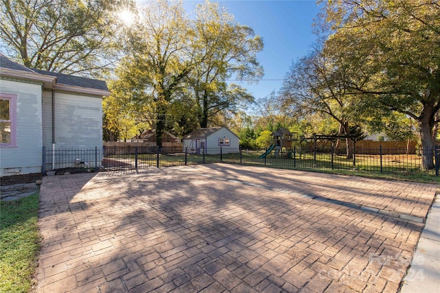 exterior space featuring a playground