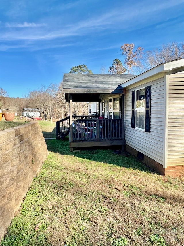 940 Devil Track Rd, Taylorsville, NC 28681 - view of grassy yard featuring a wooden deck