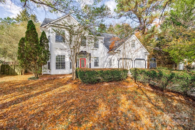 view of front of property featuring a garage