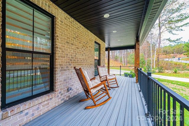 deck with covered porch