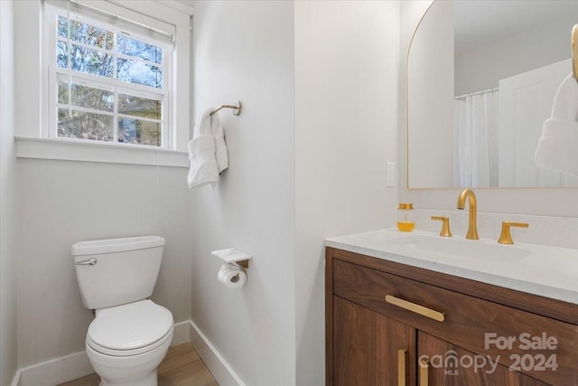 bathroom with vanity and toilet