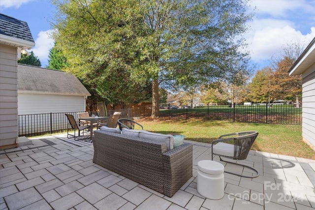 view of patio / terrace with an outdoor living space