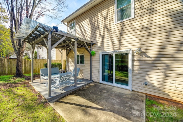 view of patio with a pergola