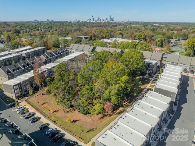 drone / aerial view with a city view