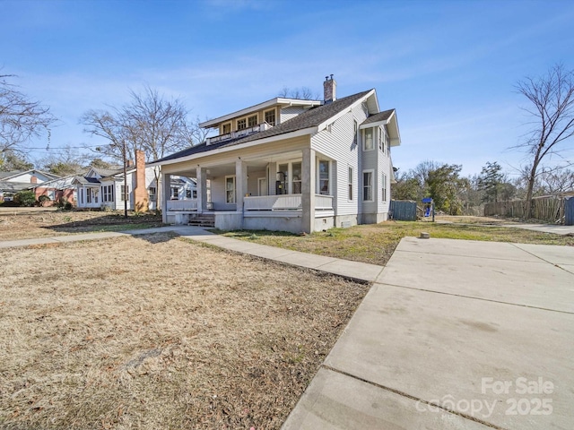 view of front of property with a porch