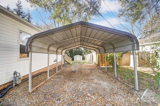 view of car parking featuring a carport