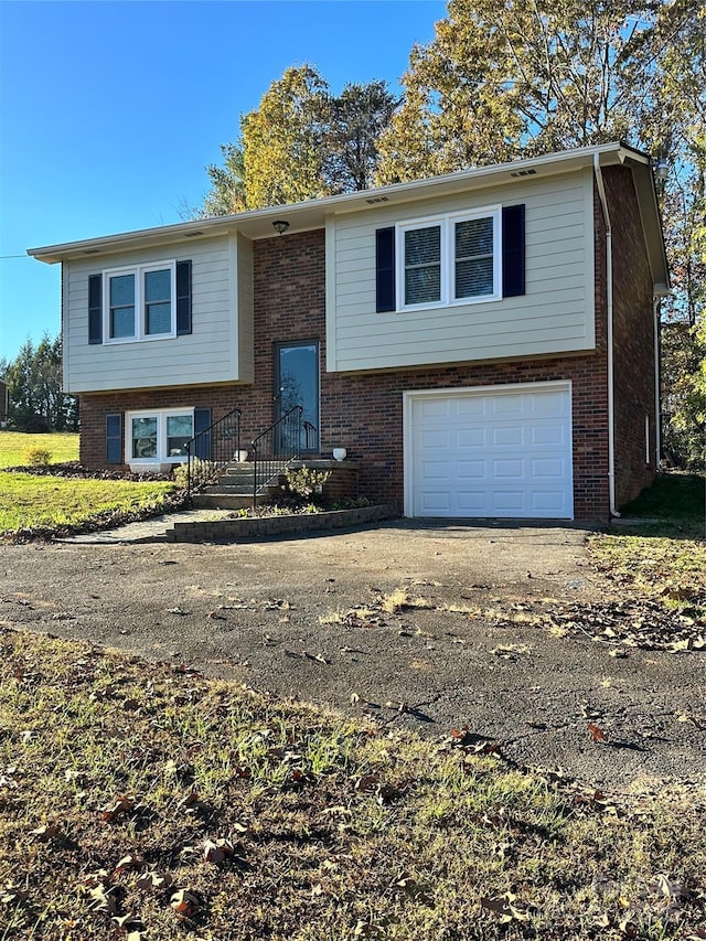 bi-level home with a garage