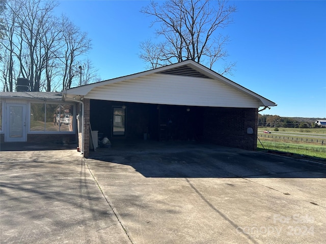 view of garage