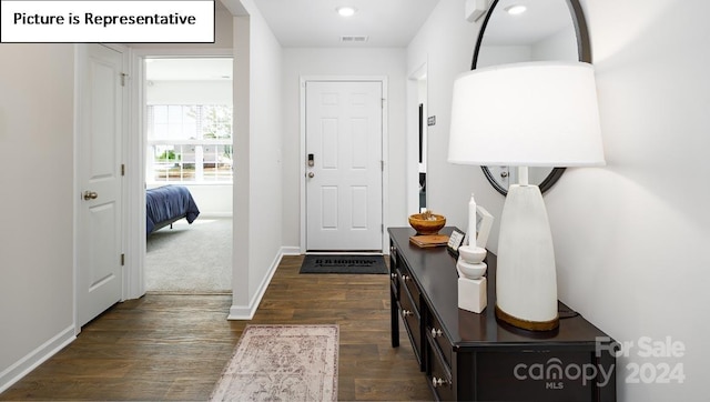 interior space featuring dark hardwood / wood-style flooring