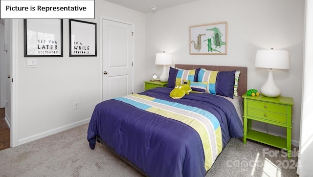 view of carpeted bedroom