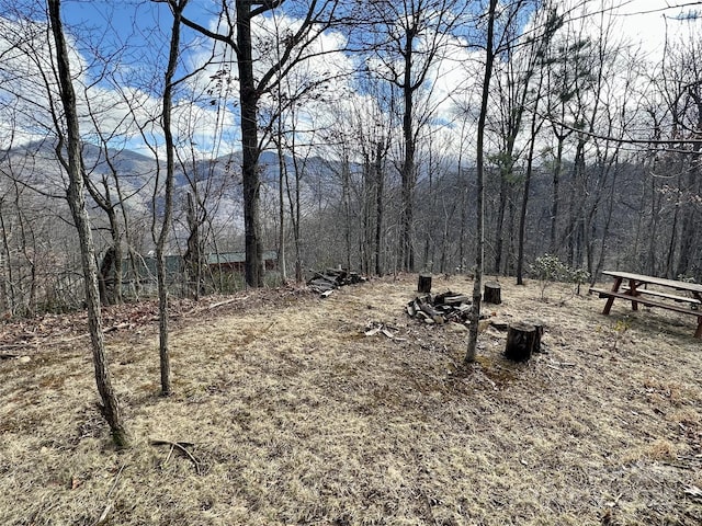 exterior space featuring a mountain view