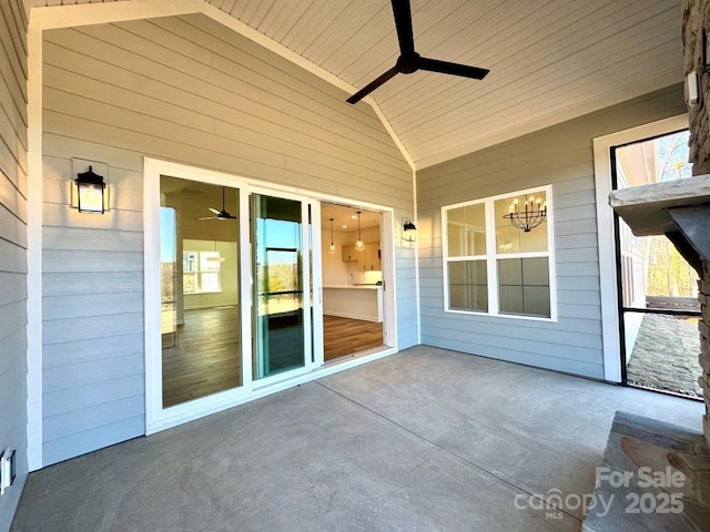 view of patio / terrace with ceiling fan