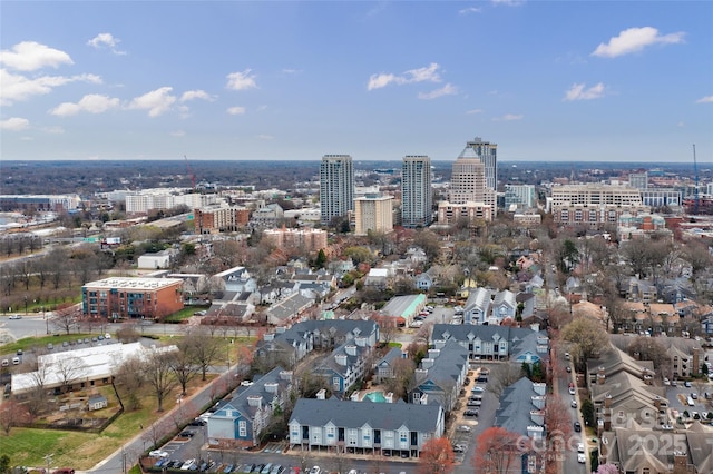 drone / aerial view with a view of city