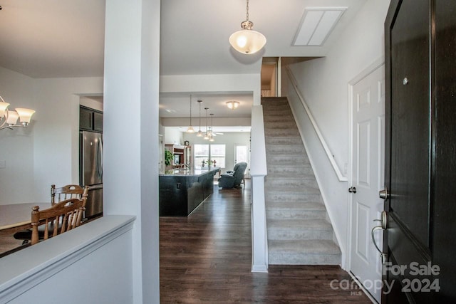 entryway featuring dark wood-type flooring