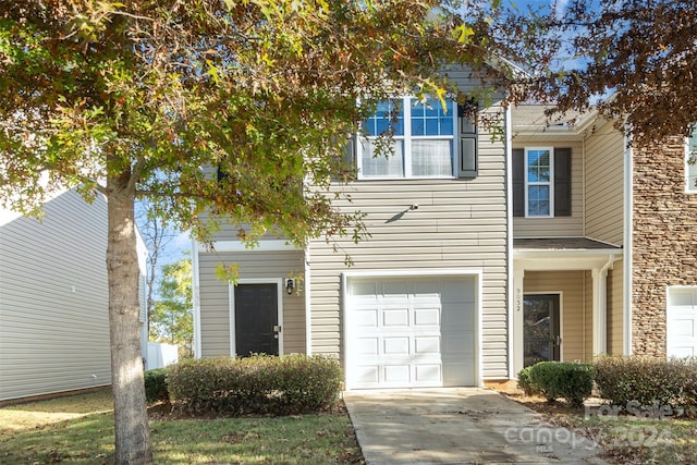 view of front of house with a garage