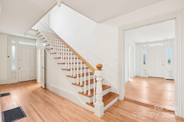 entryway featuring wood-type flooring