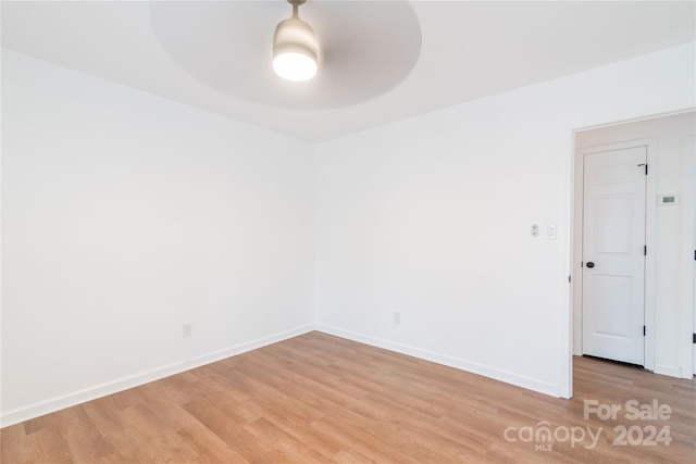 unfurnished room featuring light wood-type flooring