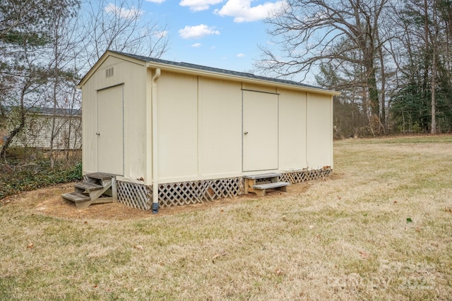 view of shed