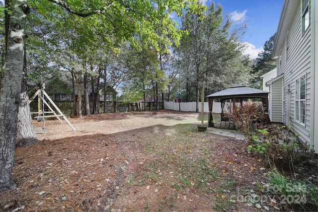 view of yard featuring a gazebo