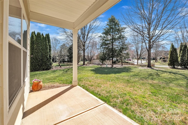 view of yard with a patio area