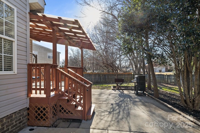 view of patio with a deck