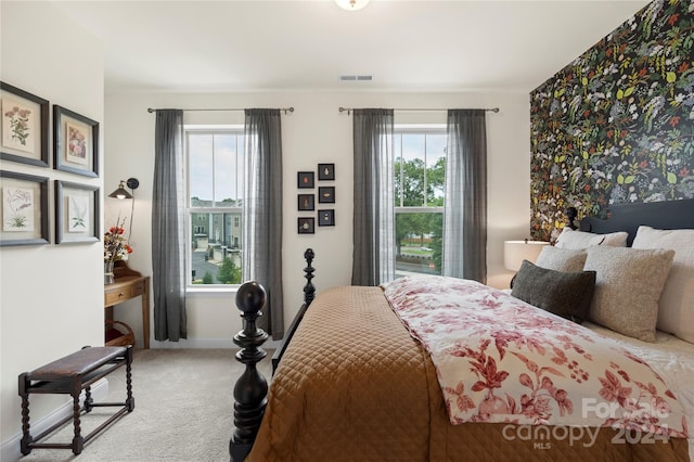 bedroom featuring carpet