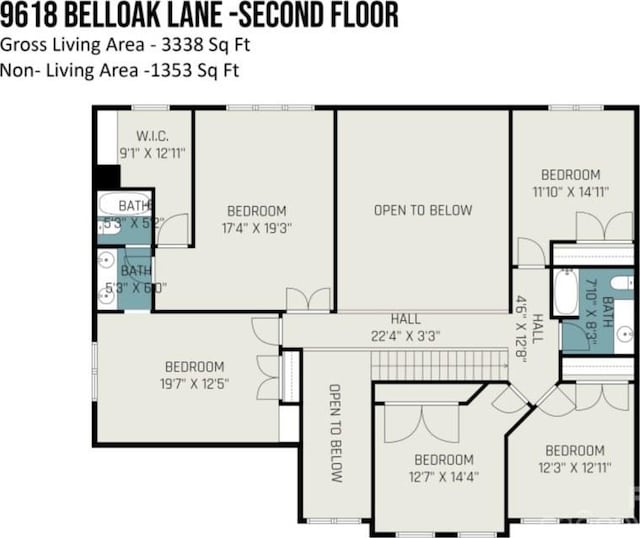 9618 Belloak Ln, Waxhaw, NC 28173 - property floor plan