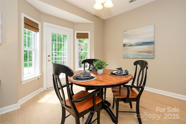 9618 Belloak Ln, Waxhaw, NC 28173 - dining space with baseboards and light wood finished floors